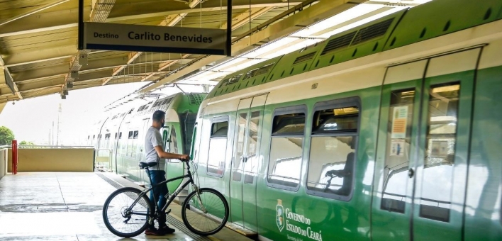 Metrô de Fortaleza libera embarque de passageiros com bicicletas